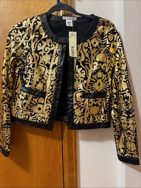WOW POSHMARK - Authentic Katia NWT Gold & Black Blazer